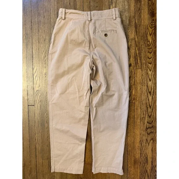 Everlane Womens Pleated Chino Pants Tan Khaki High Waist Straight Leg Size 2 - Picture 4 of 7